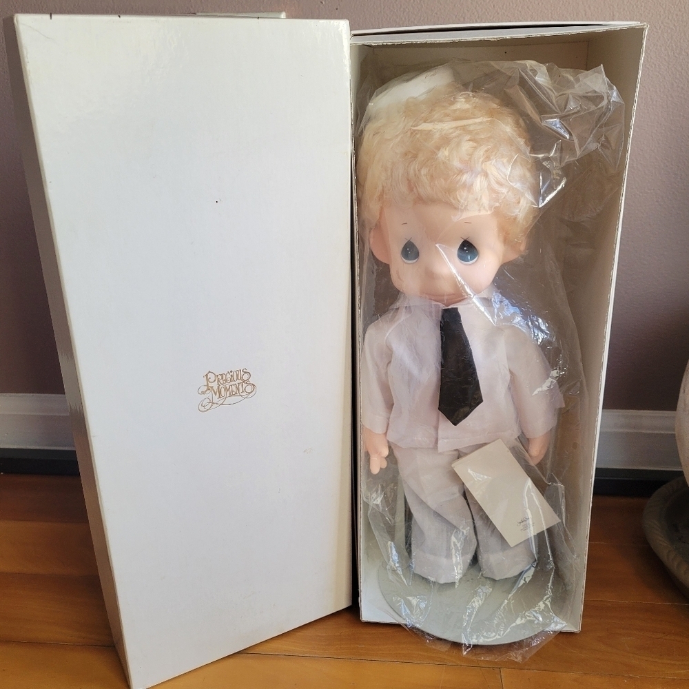 PRECIOUS MOMENTS - SAILOR SAM 15" Doll Limited - Navy Porcelain In Box BLACK TIE - Picture 1 of 14